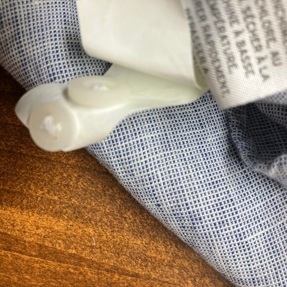 1901 Short Sleeve Blue White 100% Linen Button Down Shirt Men's Size XXL 2XL - Picture 6 of 10